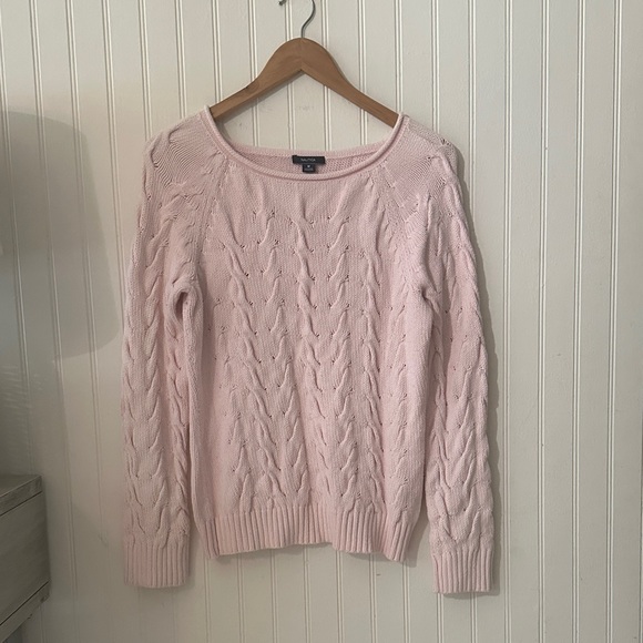 Nautica Pink Cable Knit Sweater sz M - Picture 3 of 10